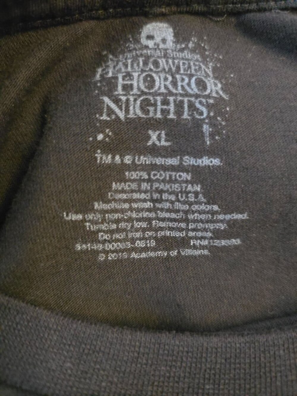 NWT Universal Studios Halloween Horror Nights Academy Of Villains Black Shirt XL - Picture 8 of 9